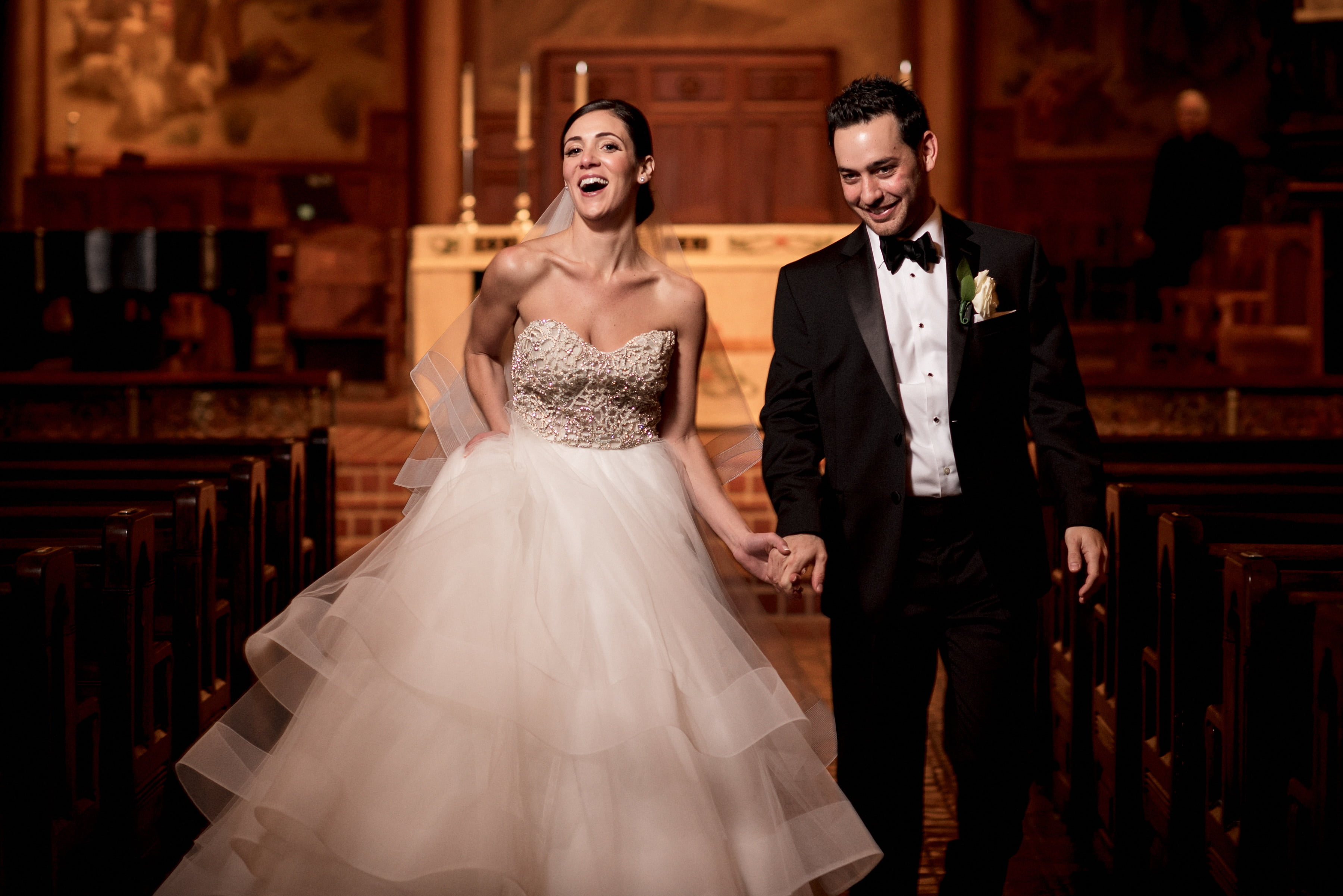 Bride and groom after ceremony