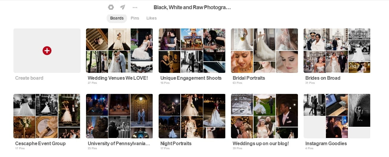 Black, White and Raw Photography's pinterest page